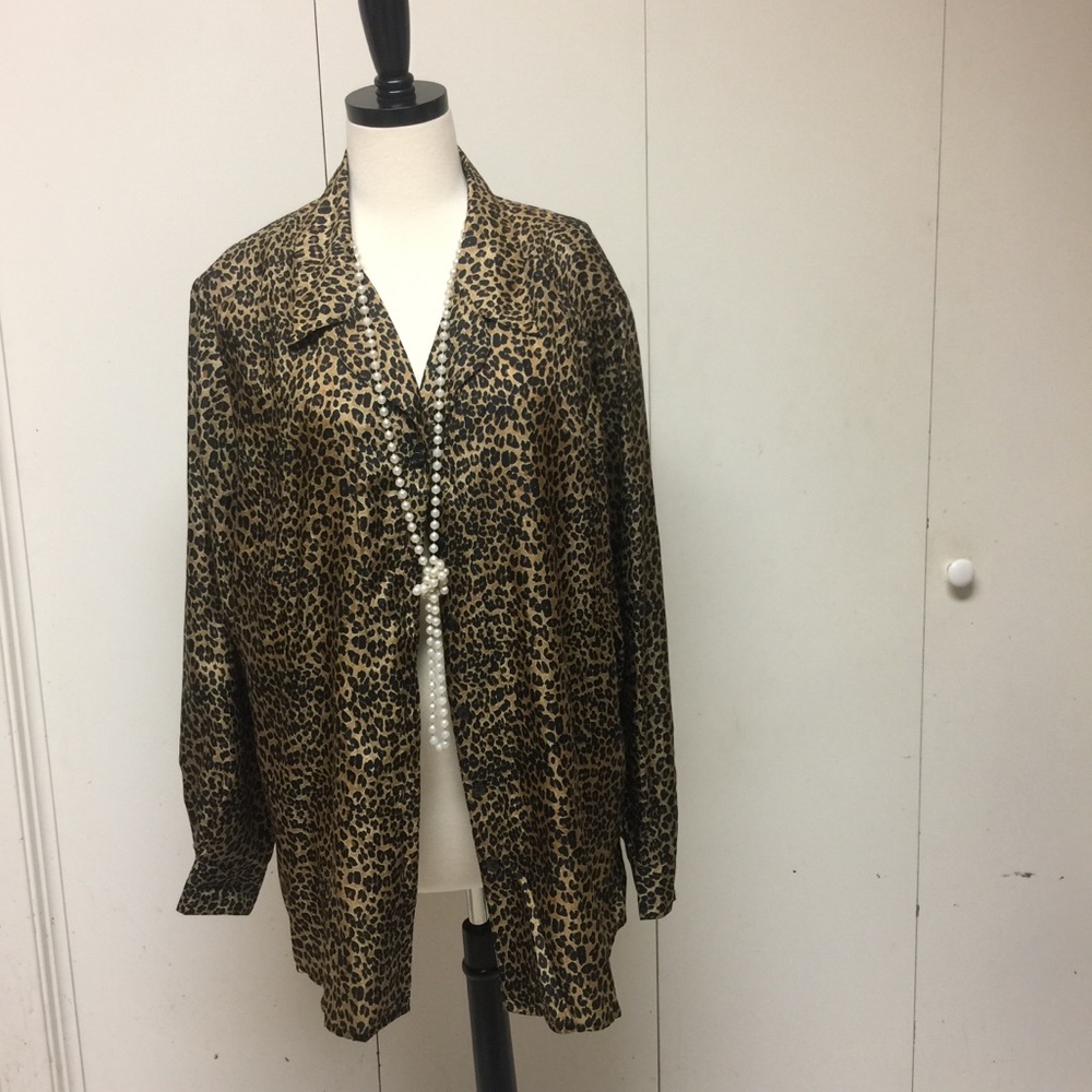 100% Silk leopard blouse